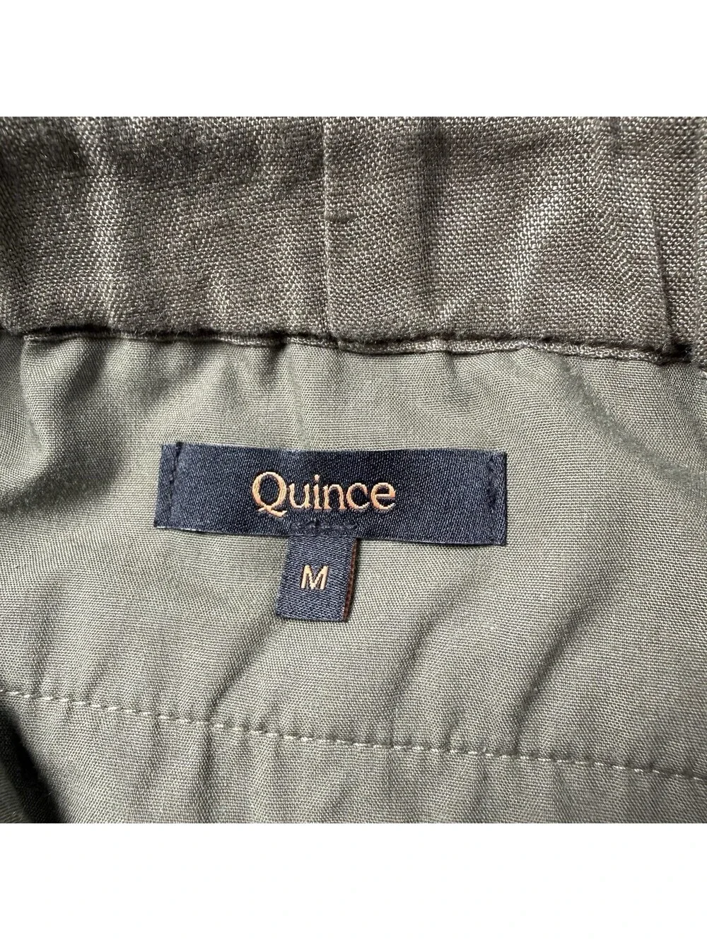 Quince 100% European Linen Pants Men’s M Bayberry Olive Elastic Waist